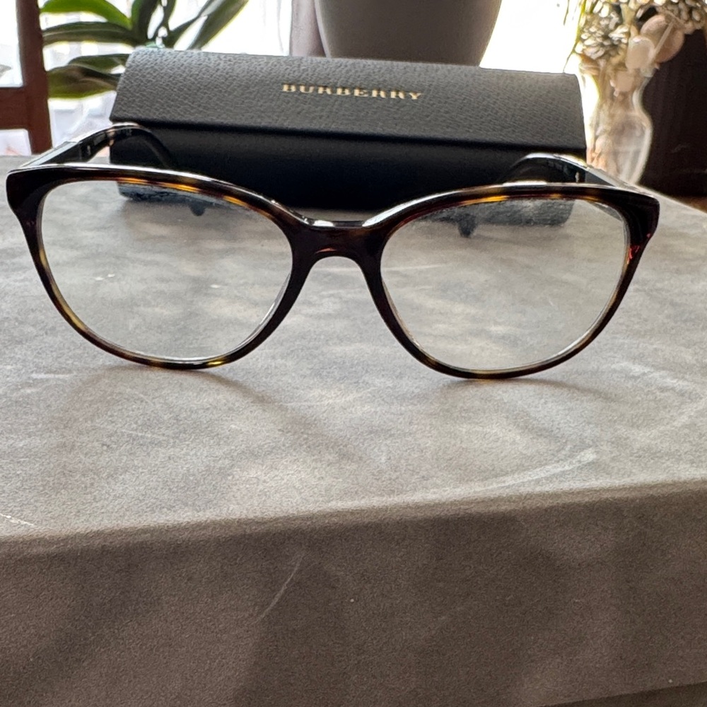 Burberry Women's Glasses in Tortoise Pattern